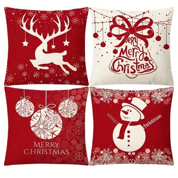 Other - 4pcs Christmas Pillowcases,17.7x17.7 Inch, Set Of 4, Pillow Inserts Not Included